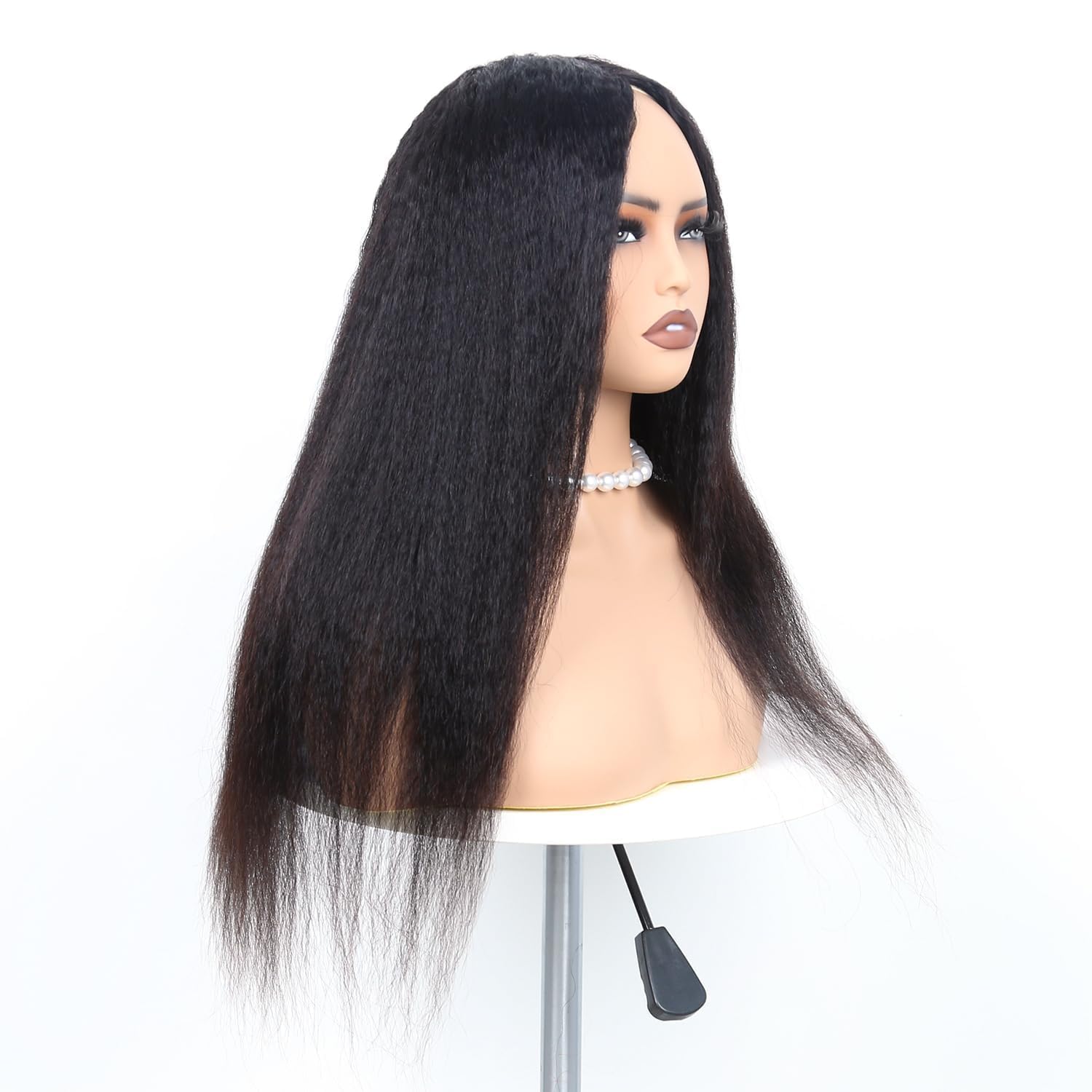 Perücke aus menschlichem Yaki-Haar, gerade, menschliches Haar, für Damen, 180 % Dichte, Perücke für Damen, natürlich, brasilianisch, klebstofffrei, Kinky Straight, menschliches Haar, natürliches