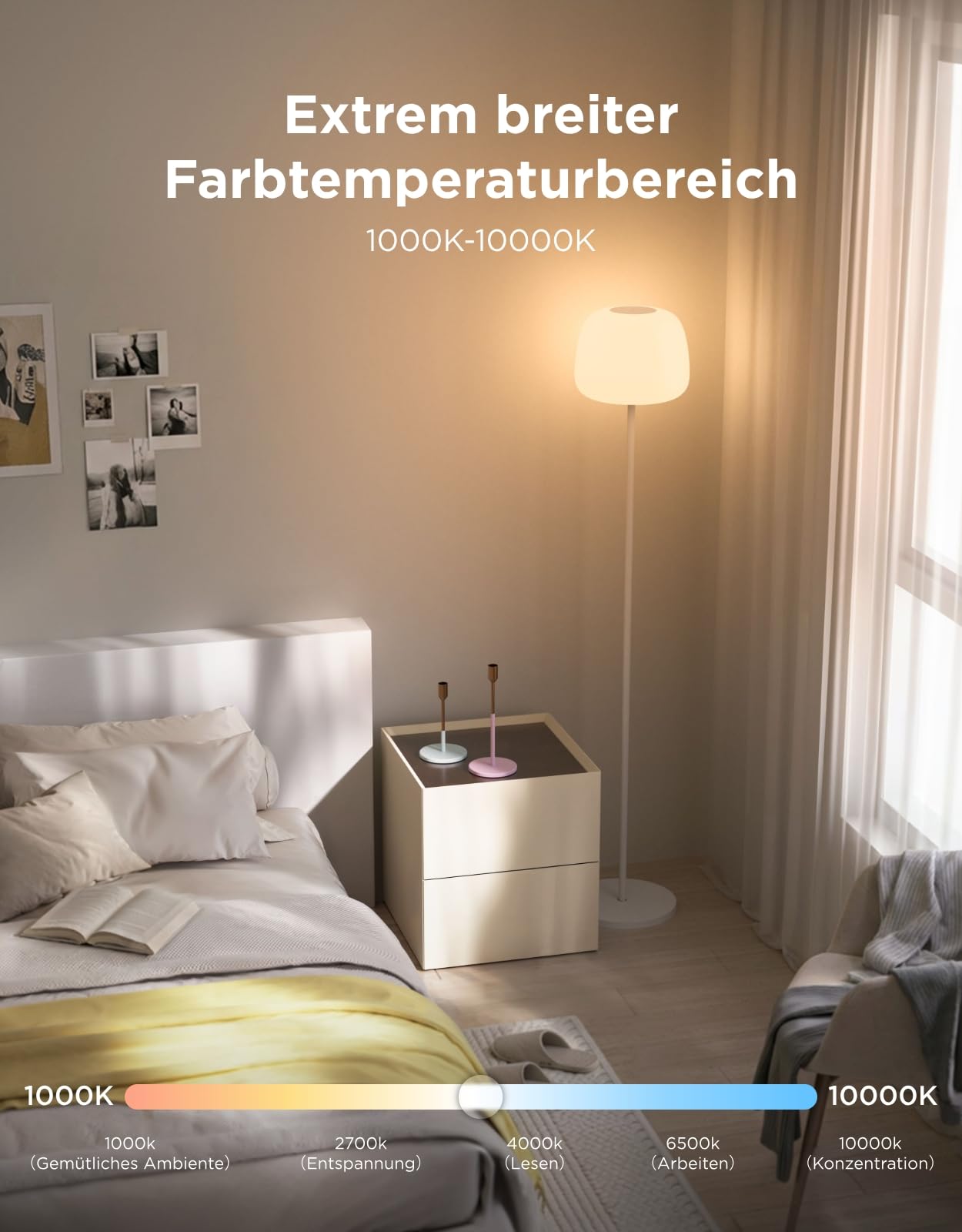 Govee Tischlampe Kabellos Akku mit 72 Szenen Laterne Stehlampe mit RGBICWW Halo Beleuchtung