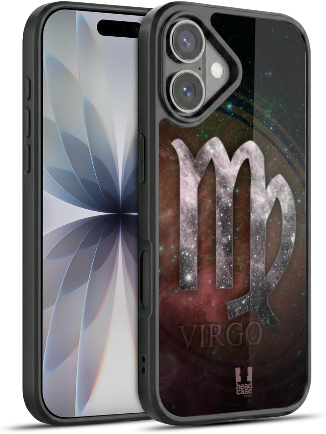 Head Case Designs Virgo Nebula Zodiac Symbols Gel Armor Case [Military Grade Drop Protection] Compatible with Apple iPhone 17