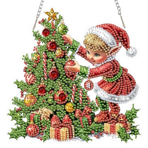 Kit d'art diamant à suspendre RICUVED - Décoration sapin de Noël en cristal