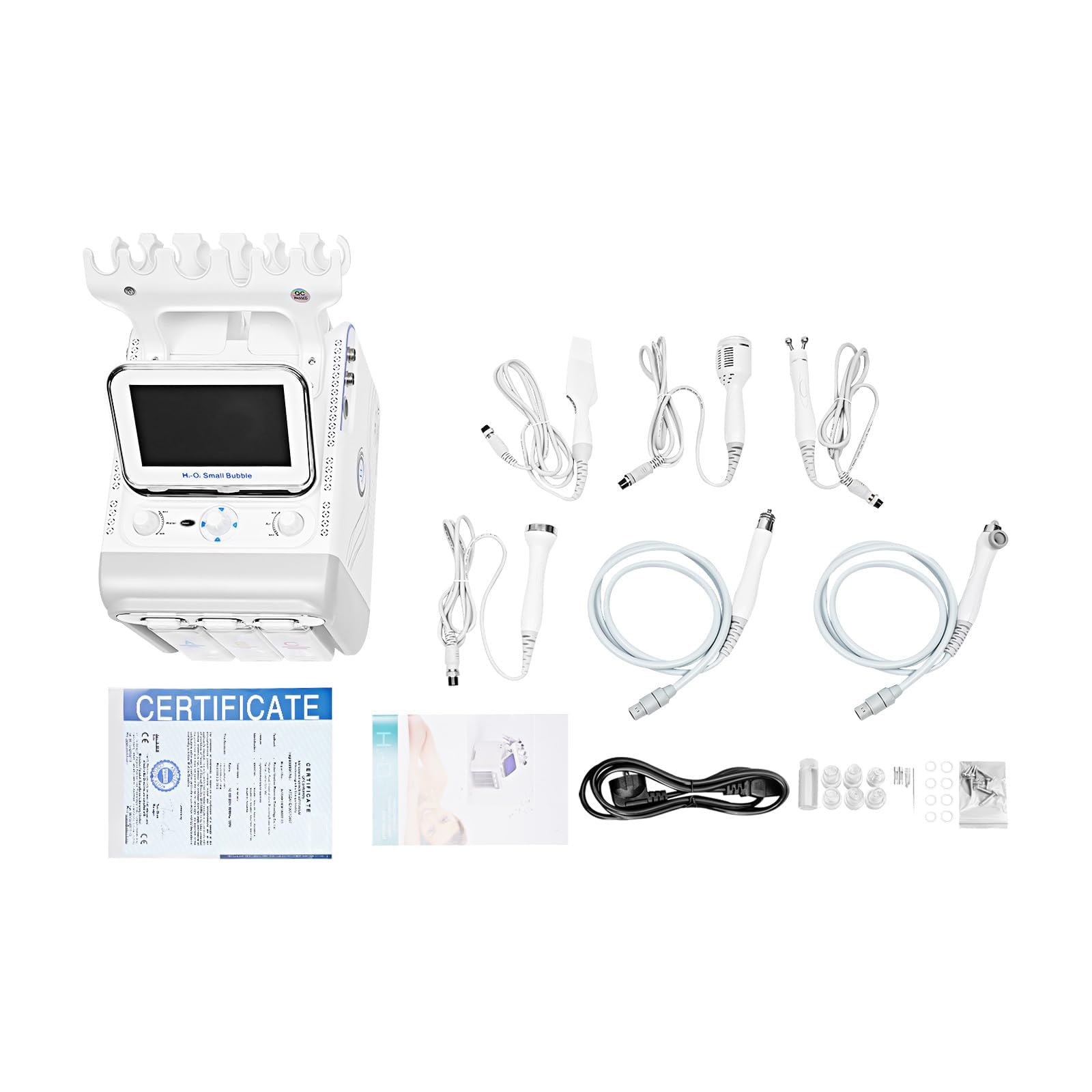 Hydrafacial Geraet Aquafacial 6 in 1 Microdermabrasion Porenreiniger Mitesserentferner Ultraschall Spray Kalthammer Wasserstoff Sauerstoff Hautpflegegeraet