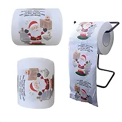 Kit com 3 Rolos Papel Higiênico Decorativos Natalinos para Banheiro Divertido Enfeite de Natal Temático