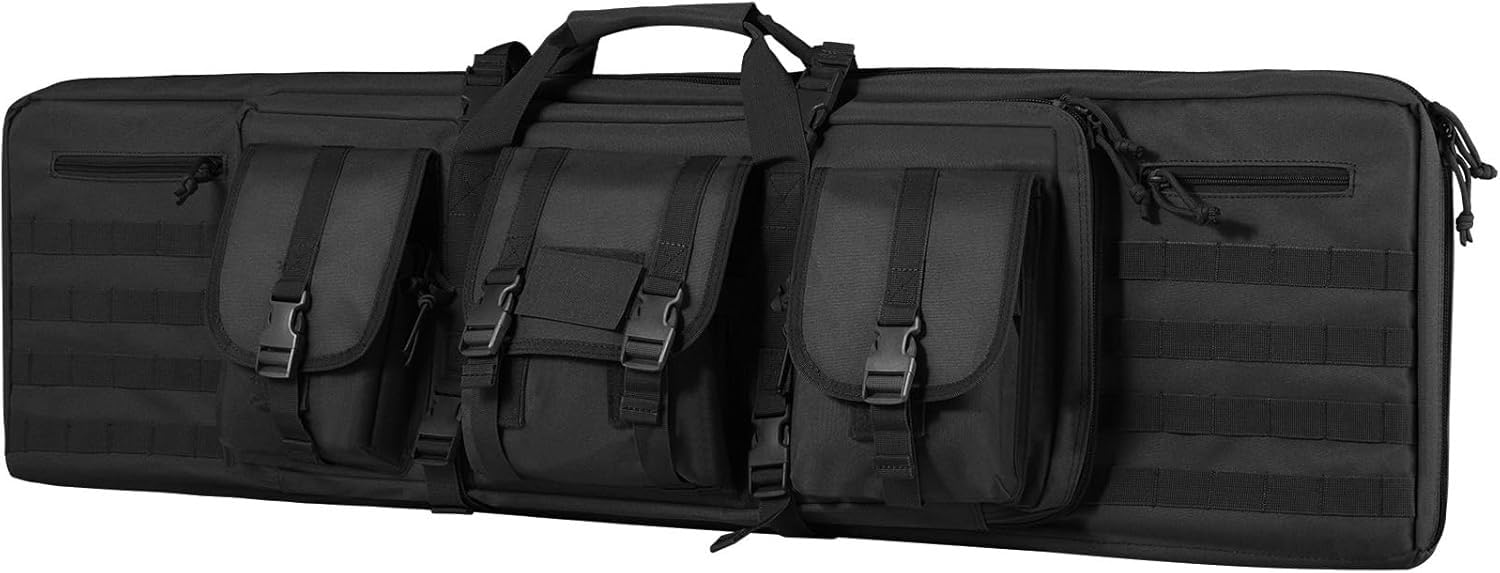 Borsa Per Fucile Tattica Custodia Per Pistola, Cinghia Fucile, Tattica Lunga Per Trasporto Fucili Fodero Per Fucile Con Spallacci Cerniera Bloccabile Capienza Circa 2 Fucili 2 Pistole