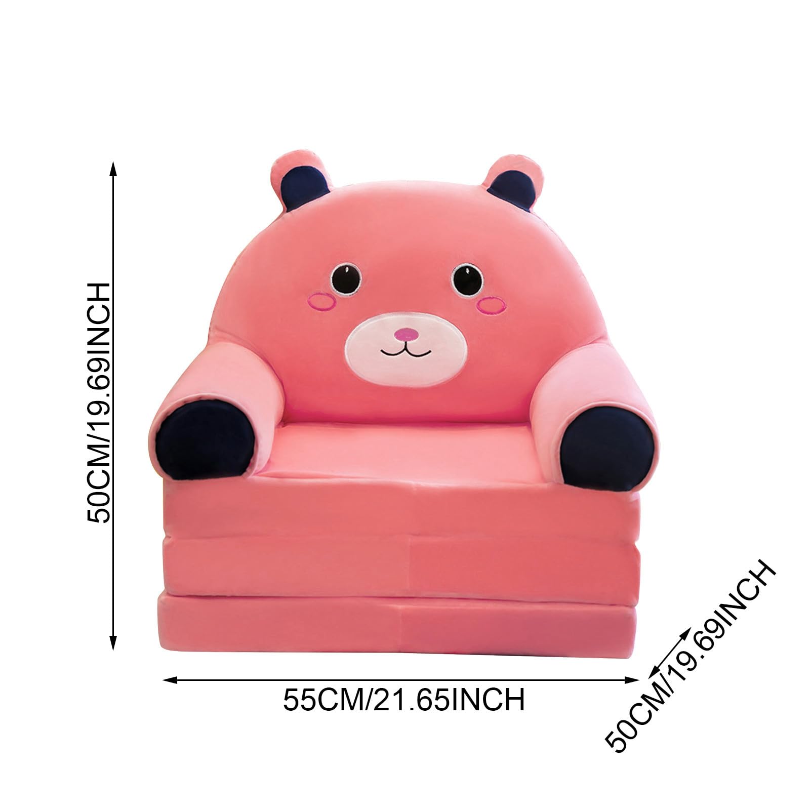 Divano Pieghevole Per Bambini In Peluche | 2 In 1 Letto/Divano | Motivo Cartone Animato | Blu - Foto 13