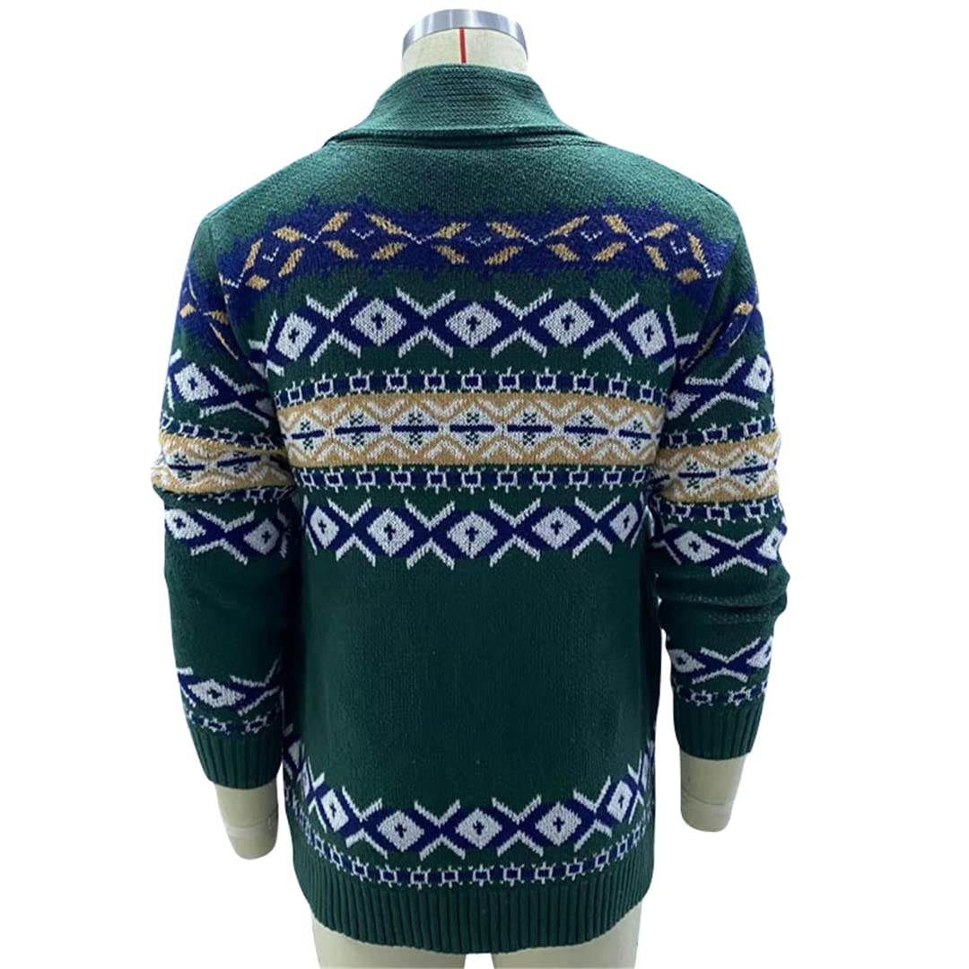 Zadaos Chaqueta de punto vintage para hombre, suéter de punto para otoño, invierno, botón de negocios, chaqueta casual, Nmy128green, XL