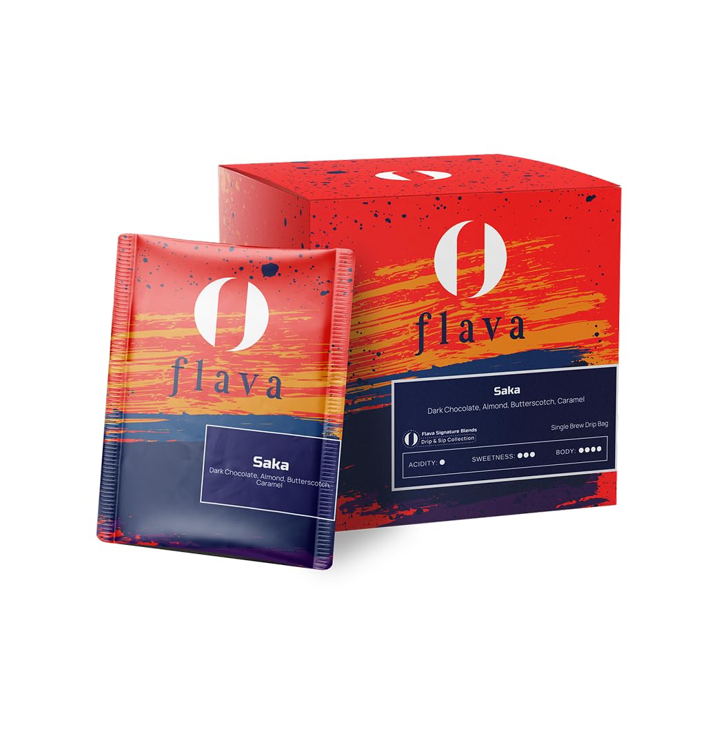Flava | Saka Drip Bags | Light Roast | 10 x 140g Bags | Specialty Drip Coffee | Single Serve Drips