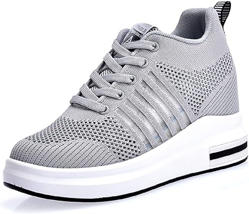 Amazon Aonegold インヒールスニーカー レディース 厚底スニーカー スニーカー シークレットシューズ ヒールアップ 厚底 軽量 通気 美脚 疲れにくい レースアップ 8cm 身長アップ Aonegold スニーカー