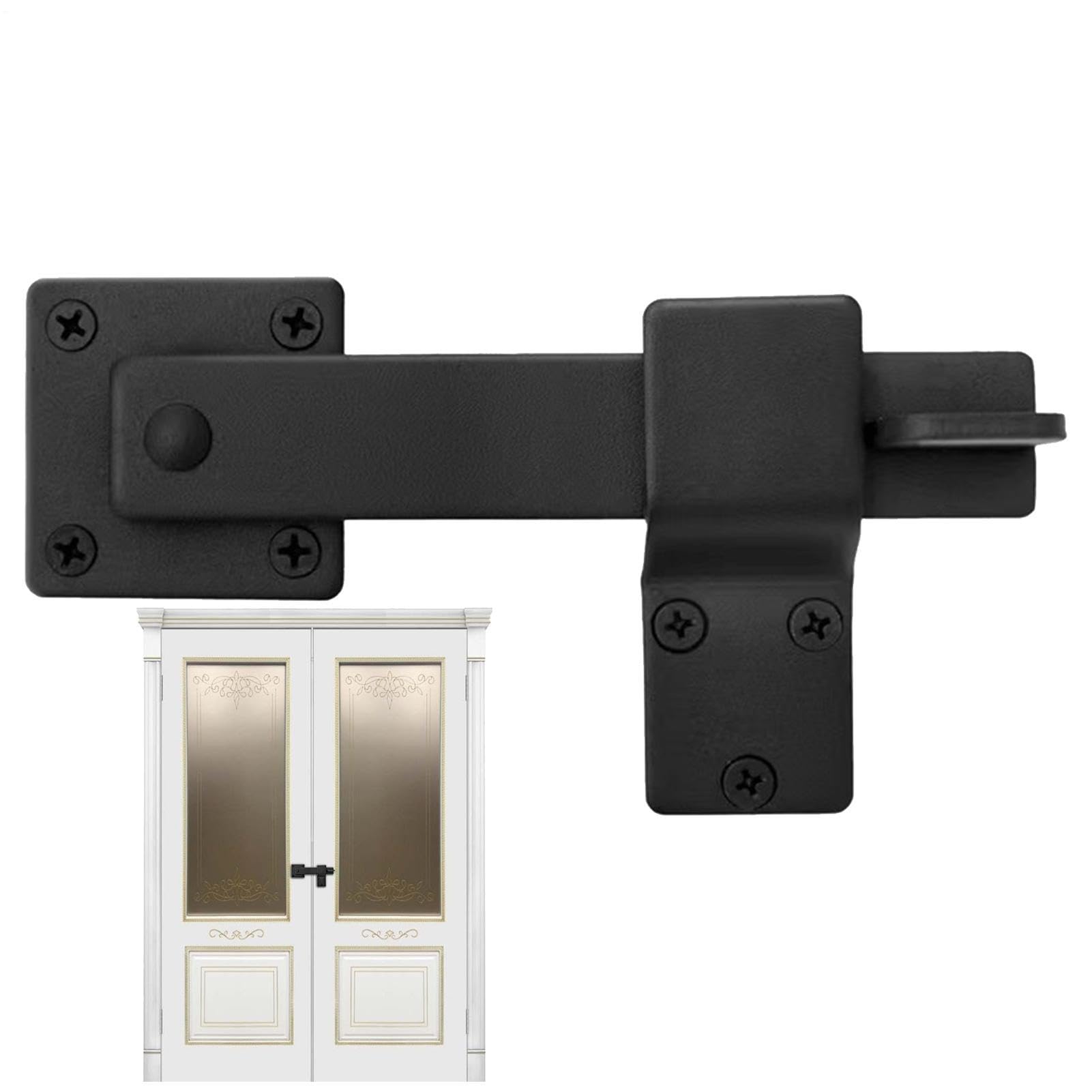 Verrou de porte coulissante pour poulailler et jardin clos en acier au carbone rotatif