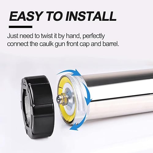 Miniatura 2 de Pistola de calafateo de salchichas con tapa frontal de aluminio, cubierta frontal de aluminio duradera para calafatear salchichas (negro, paquete de
