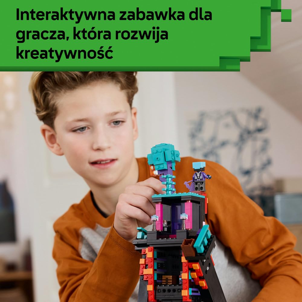 LEGO Minecraft Wieża Endermana 21279 | budowla Minecraft, zestaw z mobami, prezent dla fana Minecrafta 9+, 867 elementów