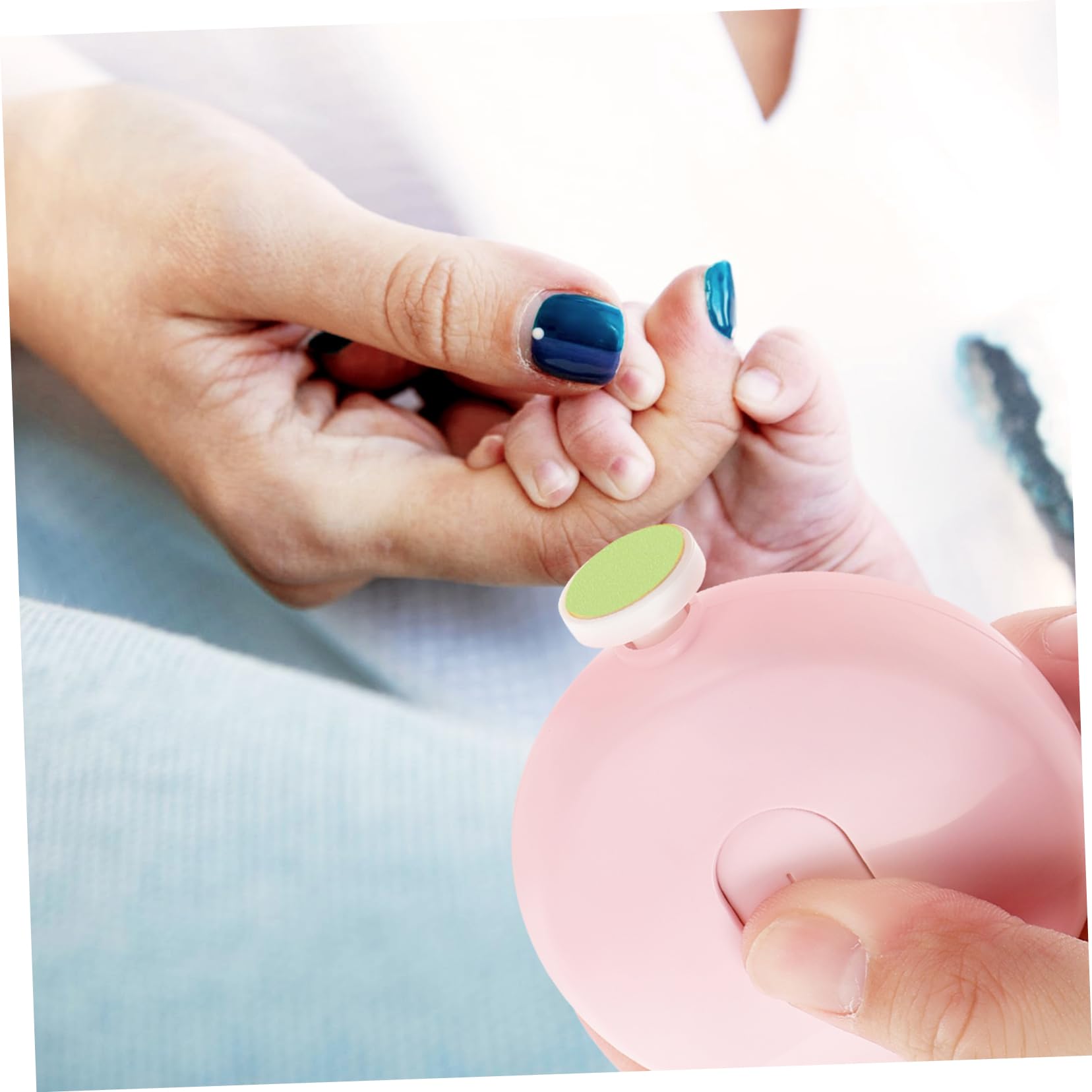 WRITWAA 8Pcs Replacement Nail Trimmer Grinding Heads for Electric Nail File Ergonomic and Design Pads with Blue Base Easy to Install and Replace Random Color