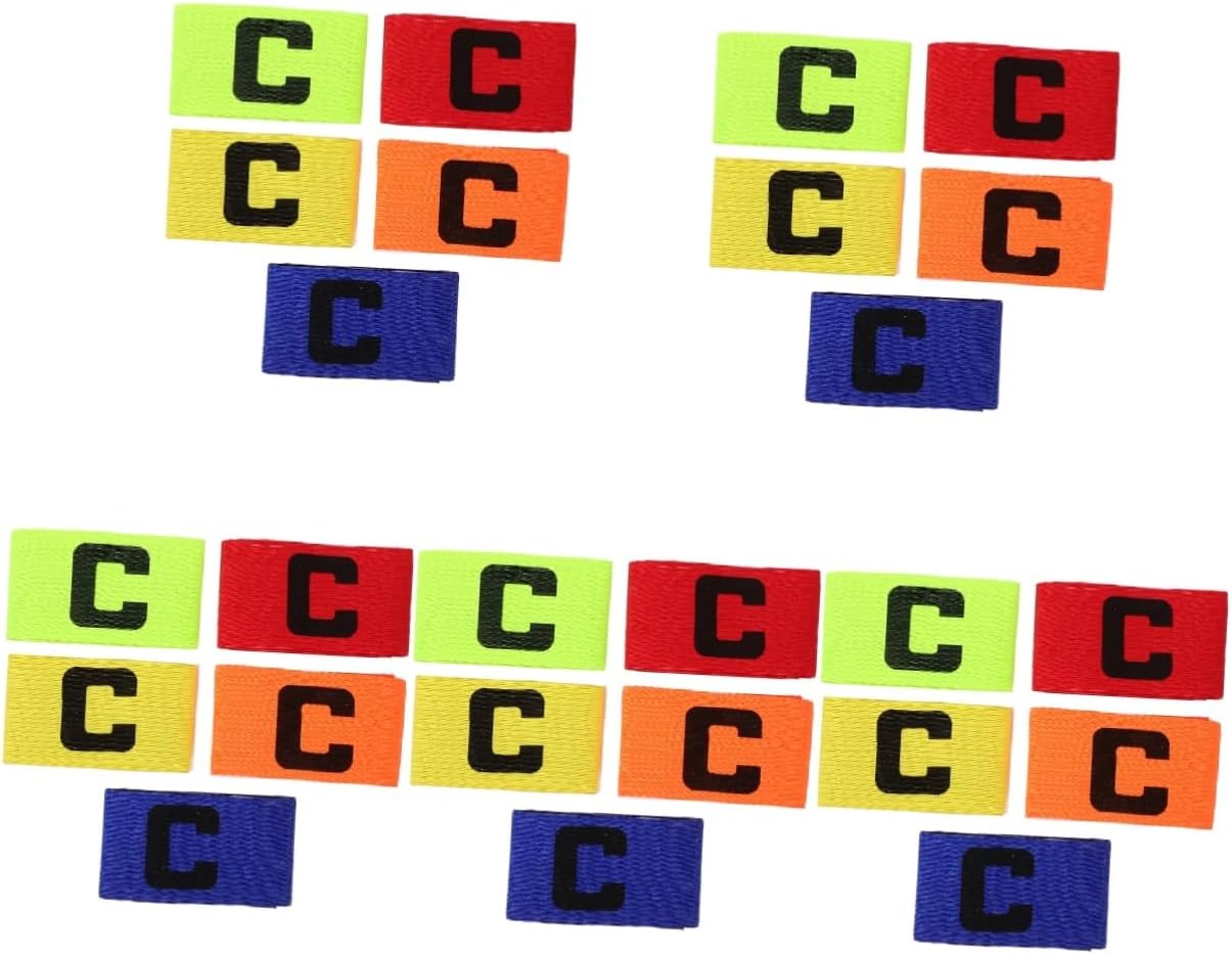 VANZACK 25pcs Elastic Captain Armbands Comfortable Breathable Non- Arm Bands for Soccer Basketball and Team Sports Bright Colors for Adults Boys and Girls Football Supply