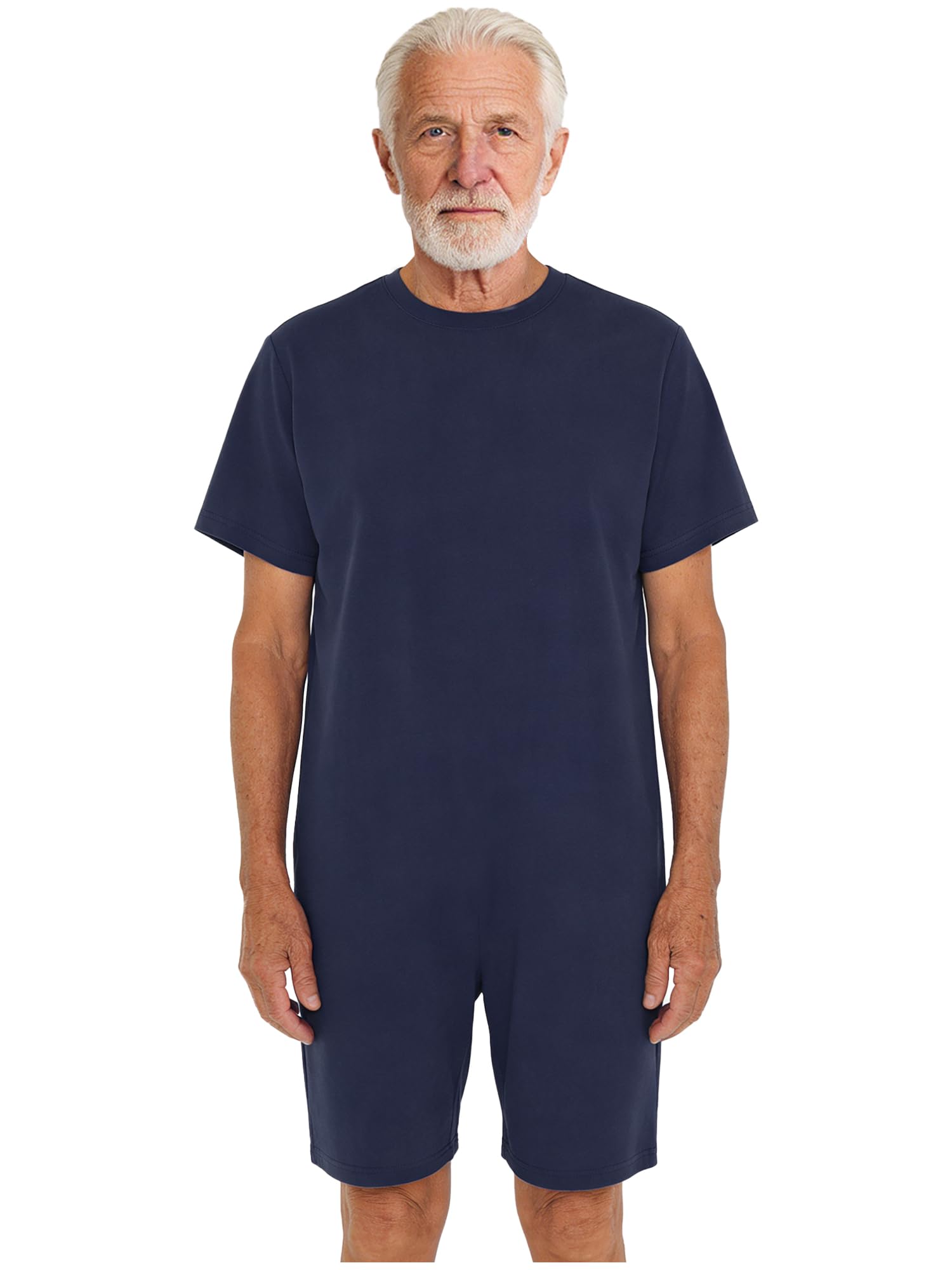ranrann Femme Homme Combinaison Fermeture Éclair Au Dos Adulte Personnes Âgées Combinaison Adapté Grenouillère Soin Sanitaire Alzheimer