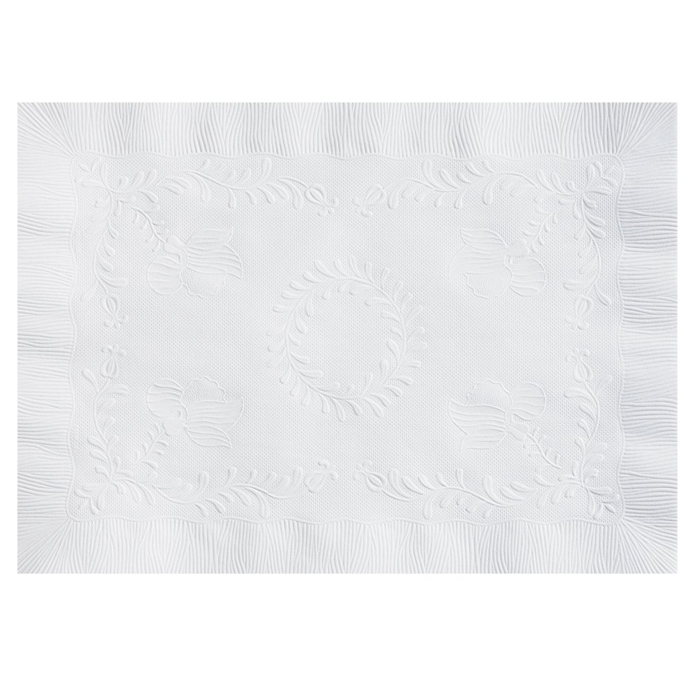 Hoffmaster PM30659 - Mantel Individual, diseño de Aniversario con Borde Recto, Esquina Cuadrada, 25,4 x 35,5 cm, Color Blanco (Paquete de 1000)