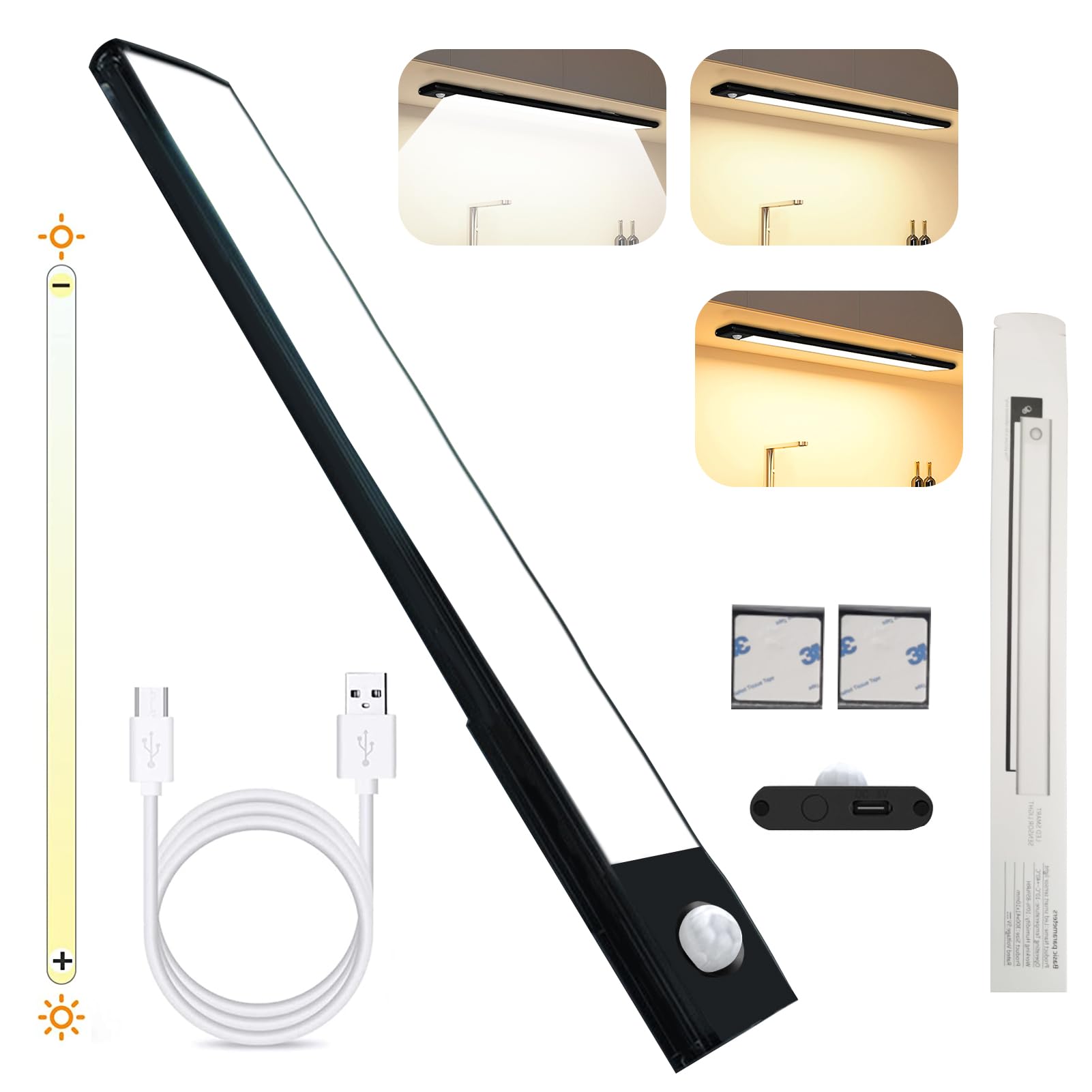 Under Cabinet Lights, Motion and Light Sensor Kitchen Night Light, LED Magnetic Suction or Self-Adhesive Wine Cabinet Light Bar, For Kitchen Wardrobe Wine Cabinet Stairsrs