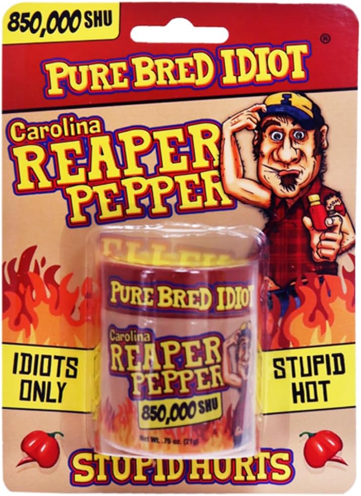 Pure Bred Idiot Pure Ground Carolina Reaper Powder - Ultimate Hot Pepper Powder Gift - Try if you dare!