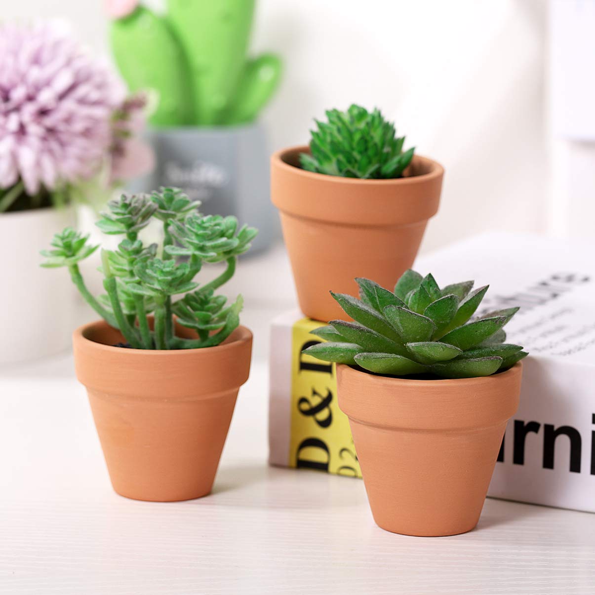 Set Da 10 Mini Vasi In Terracotta Per Piante Grasse E Cactus - 4,5x4 Cm, Con Foro Di Drenaggio, Ideali Per Bomboniere