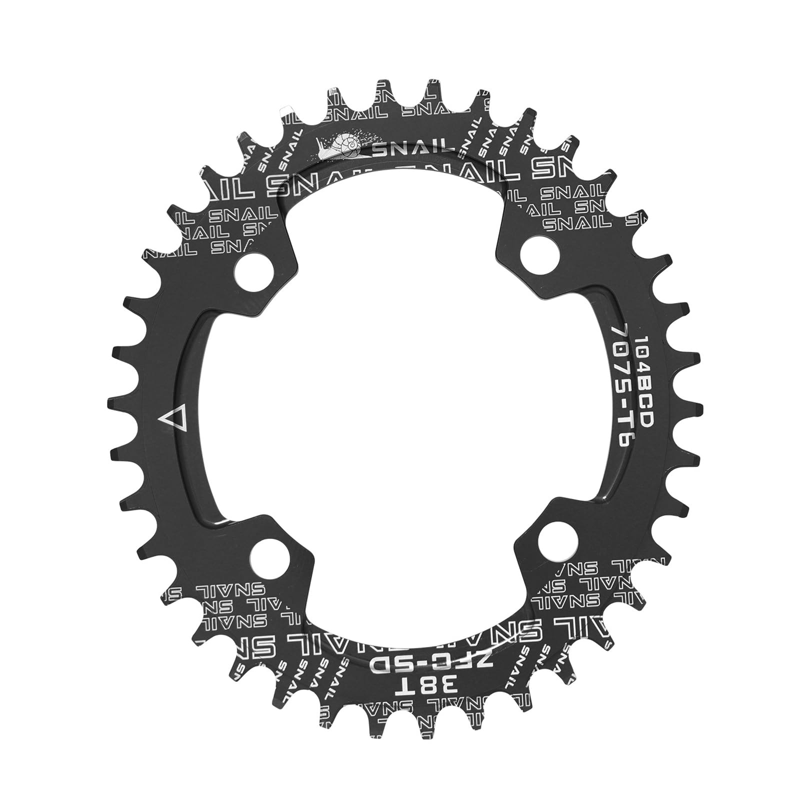 ENGWE MTB Bike Chainring 104BCD Narrow Wide Chainring, 32T 34T 36T 38T Round Oval Chainrings, Aluminum Single Chainrings Chainwheel, Fits 8 9 10 11 Speed Chains (Oval, 38T)