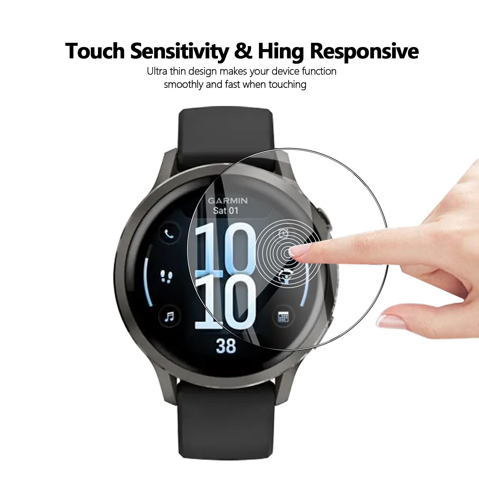 Garmin Venu 4 41mm Paquete de 4 Protectores de Pantalla TPU Premium Soft Film