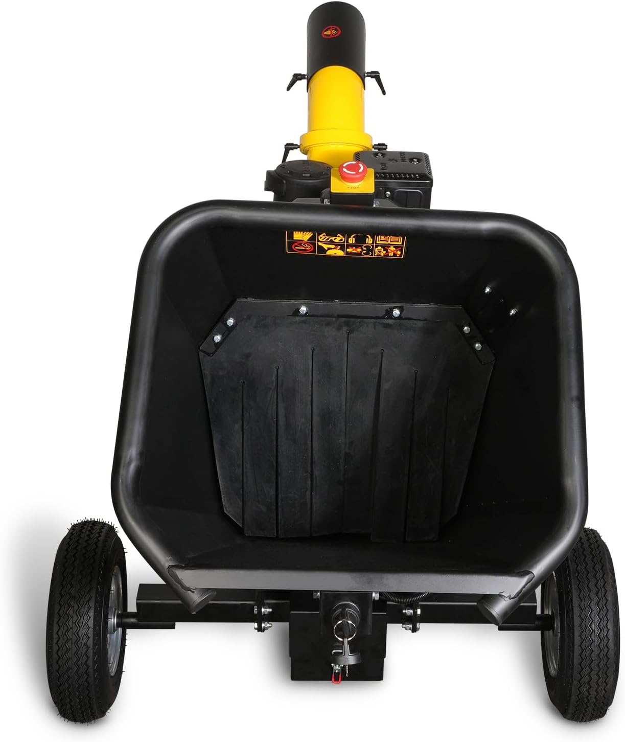 5'' inch Kohler 429cc 14hp E-Start Gas Powered Wood Chipper Shredder Mulcher with Towbar/Emergency Stop Button,Model GS1500 Black