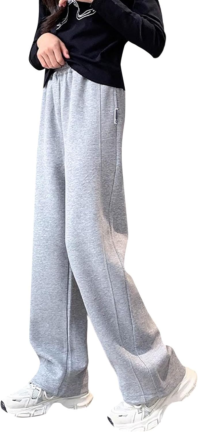 Girl's Y2K Wide Leg Pants Elastic Waist Bow Leopard Baggy Trousers Kids Boys Girls Pants Elastic Waist Sweatpants