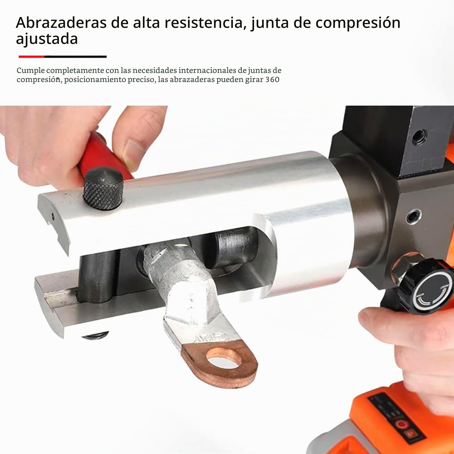KLUFO Crimpadora hidráulica eléctrica Pinza hidráulica Recargable 16-300mm² Pinza crimpadora a batería para terminales de cobre y aluminio