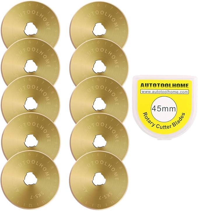 Titanium Coated Rotary Cutter Blades 45mm 10 Pack