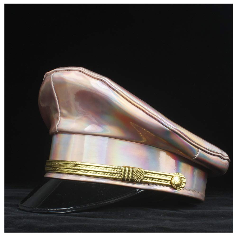 Unisex, elegante, cappello di feltro 100% cappello militare pelle for le donne gli uomini Germania Ufficiale Visor Army Cap Hat corticale Polizia Cap Fancy Dress up cappello della protezione di Hallow