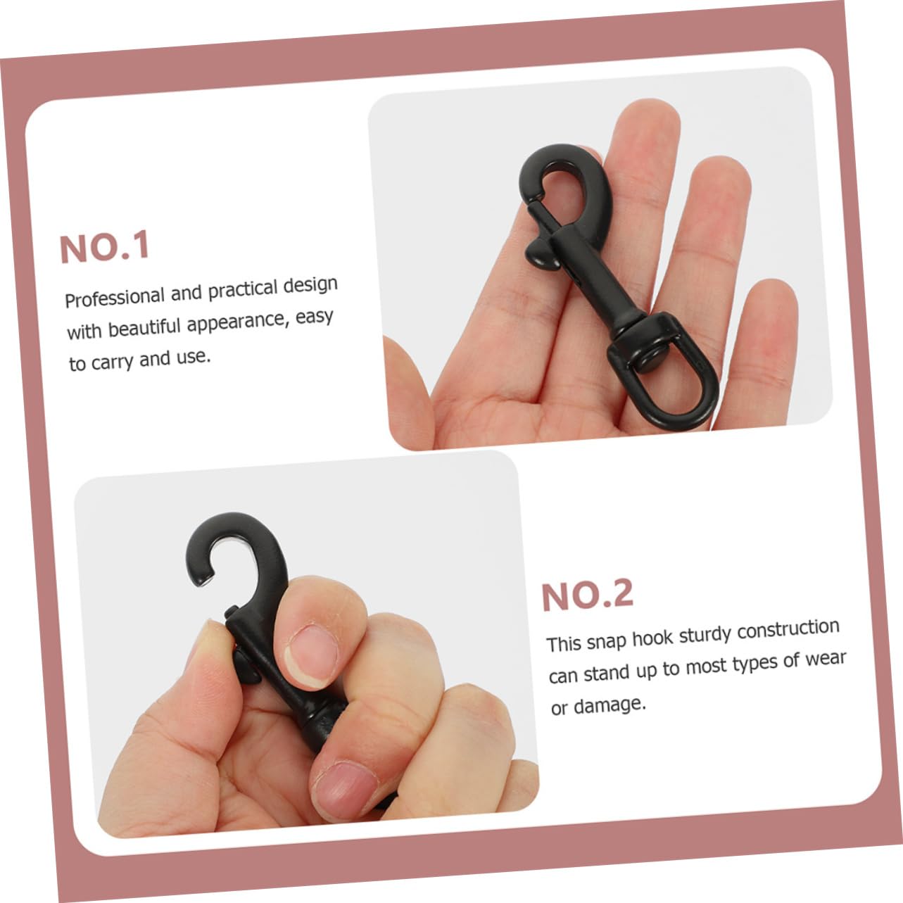 YARNOW Stainless Diving Hook Bolt Snap Clip Swivel Single End Hook 70mm Length Sturdy Metal for Pet Leashes