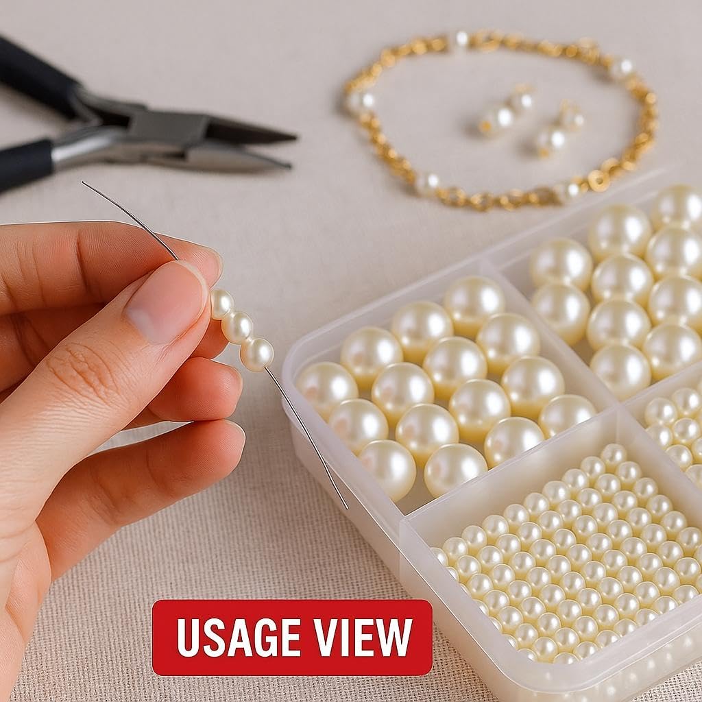 Faux Pearl Beads Set - 400pcs for Jewelry Making -3 Faux Pearl Beads Set - 400pcs for Jewelry Making -3