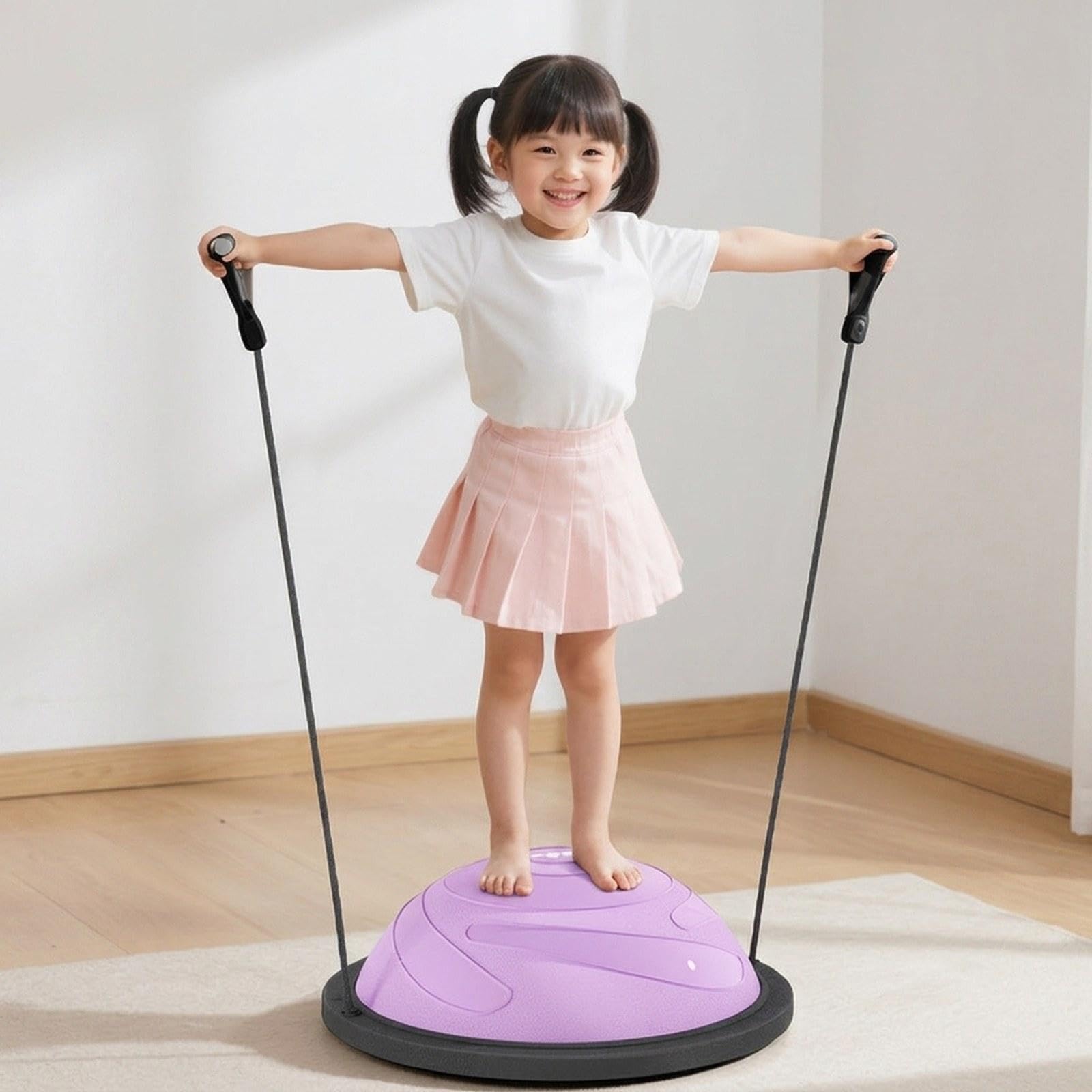Ballon D'équilibre, Ballon de Fitness, Ballon D'entraînement, Ballon de Pilates Demi-Cercle en Polypropylène Robuste avec Surface Texturée Pou, Violet