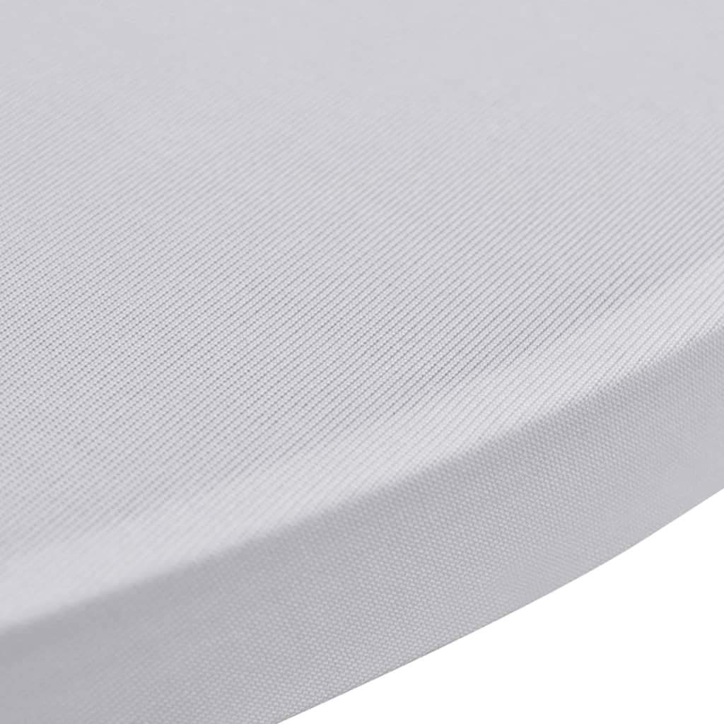 Festnight Mantel Elástico para Mesa Alta 4 Unidades Funda para Mesas Altas Blanco Ø60 cm