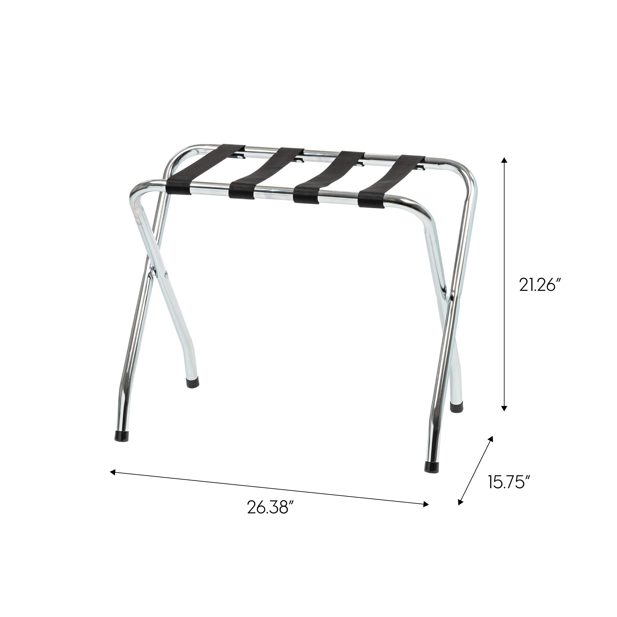IRIS USA, Inc. Portaequipajes plegable de acero cromado, poliéster, plata, regular