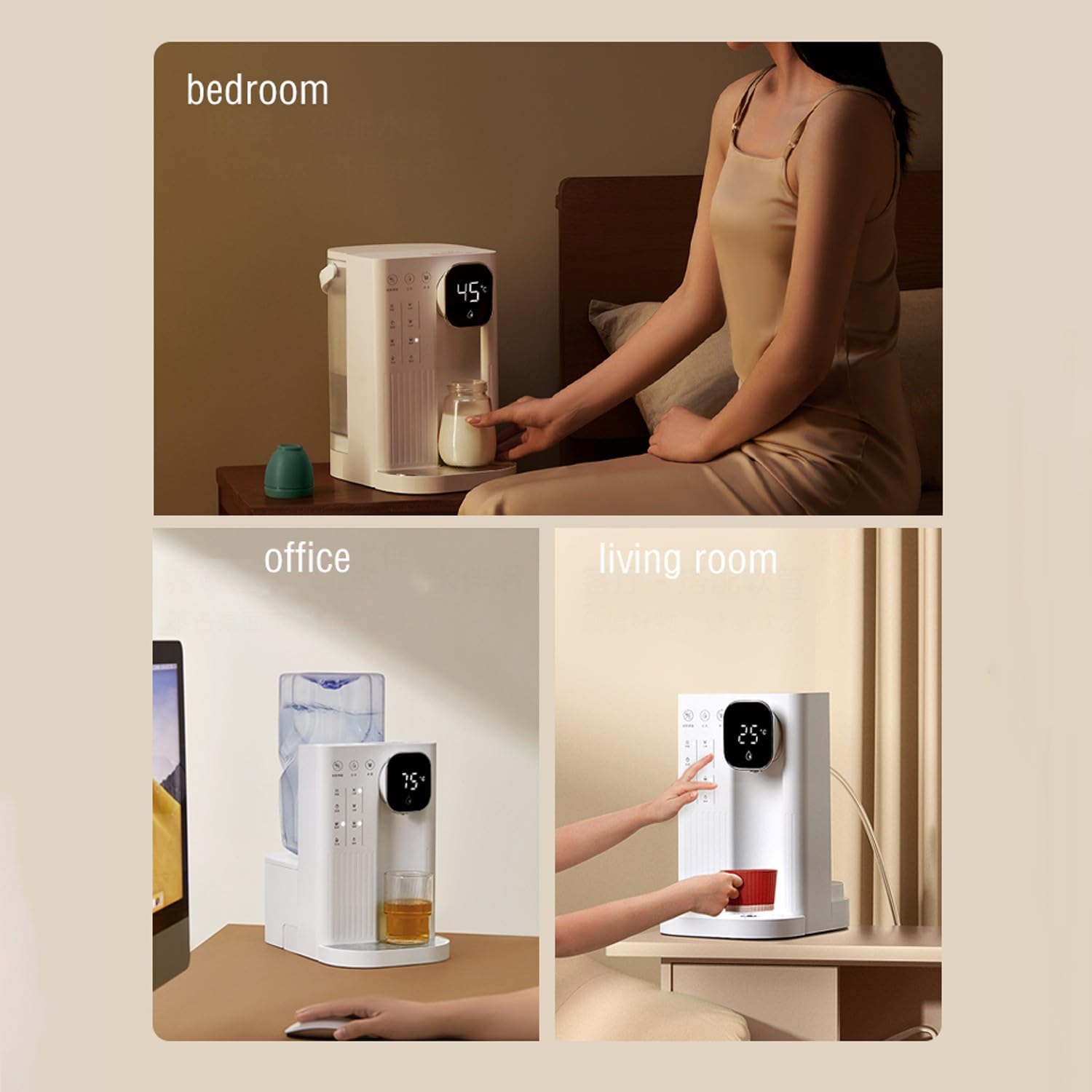 dispensador de agua fria y calientePequeño purificador de agua caliente instantáneo para el hogar, caldera de bombeo de agua de mesa, control de temperatura de 4 etapas(Color:b)