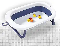 Banheira Retrátil Dobrável Para Bebe Portátil Aiobh Infantil Azul Para Bebê