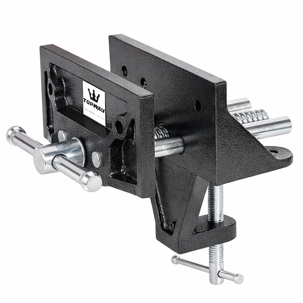 TOPWAY Tornillo de Banco para Madera de Resistente 6" 150mm, Abrazadera de Tornillo de Banco para Mesa de Carpintería, Herramientas de Ferretería para Banco de Trabajo para Carpinteros
