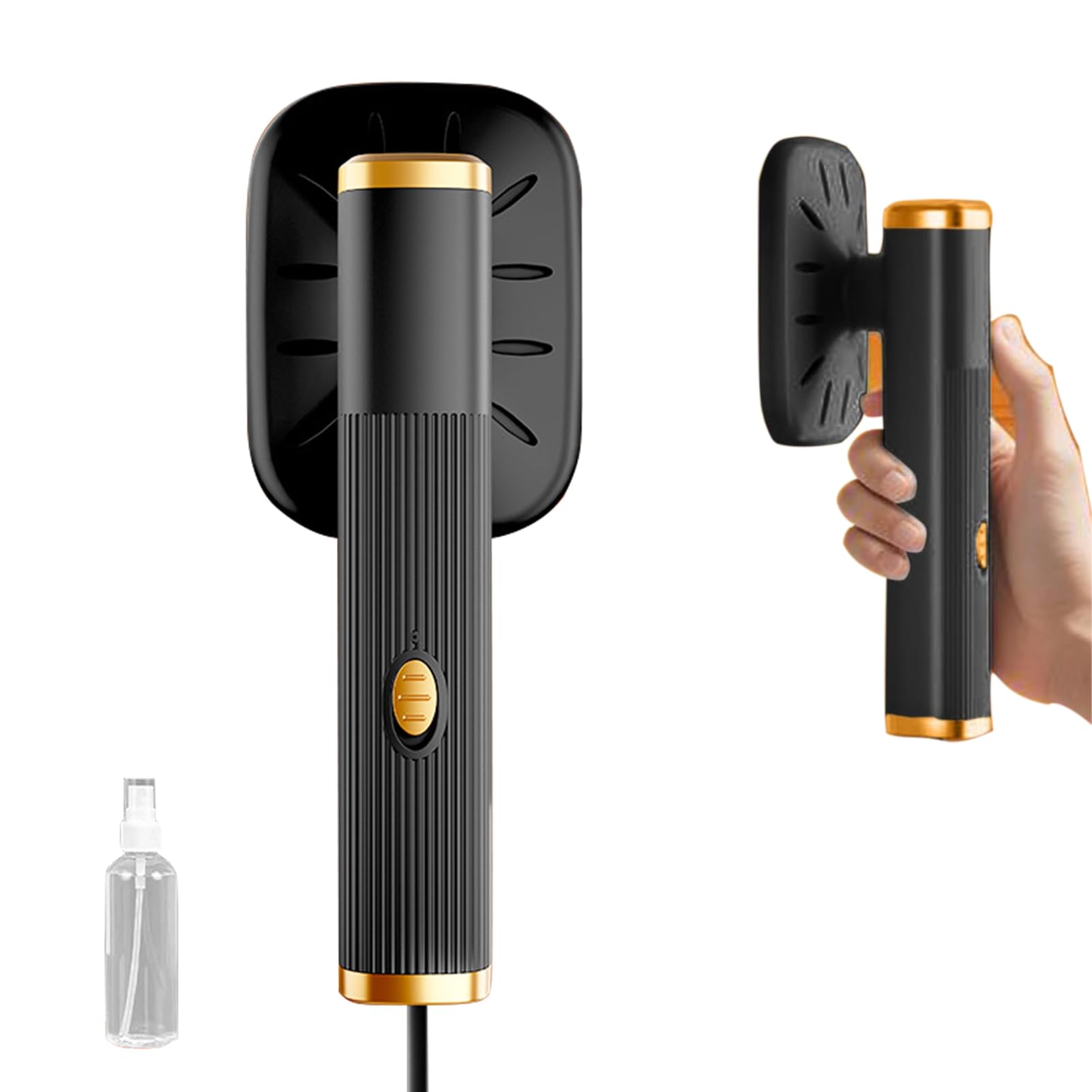 Worparsen Mini Iron for Clothes, Portable Travel Steamer, Handheld Clothes Steamer, 180 Rotatable, Black