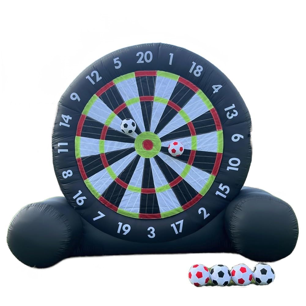 DEJIN Outdoor Inflatable Soccer Dart Board Kick Dart Board, Giant Inflatable Football Dartboard Game Portable Soccer Training Aid With 8pcs Soccer Balls Blower ﻿