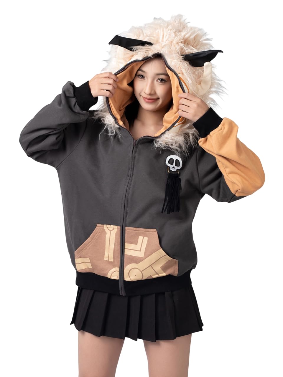 Cosfun Genshin Impact Hilichurls Cosplay Hoodie Full Zip Up Hoodie IF0004