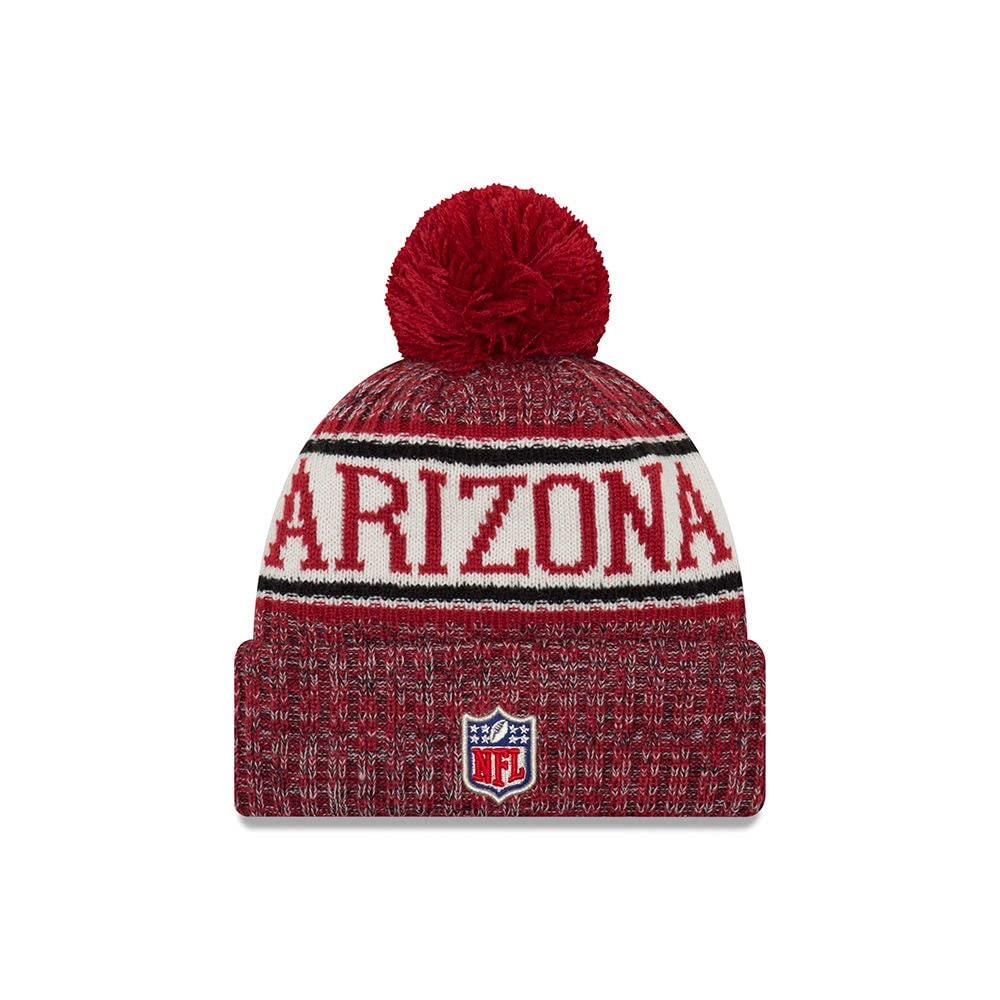 New Era kapelusze Arizona Cardinals Bobble Hat - NFL Sideline Knit - Kardynał czerwony
