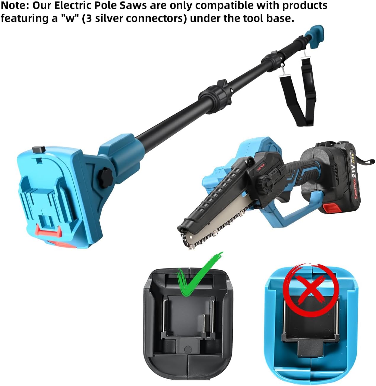 Only Extendable Pole Saw, Extension Pole Rotatable Pole 14ft Max Reach With Shoulder Strap,Tool-Free Installation Compatible 21v Shintyool Battery,For High Altitude Operations(No Chainsaw And Battery)