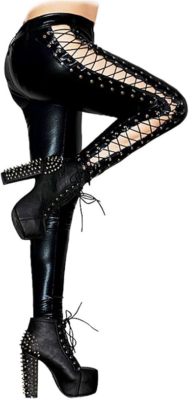Laughingcv Pantalones de mujer 2019 Pantalón Largo Mujer Punk Rock Leggings Heavy  Metal Side Pants en Cuero sintético con Dos Lados: Amazon.es: Ropa