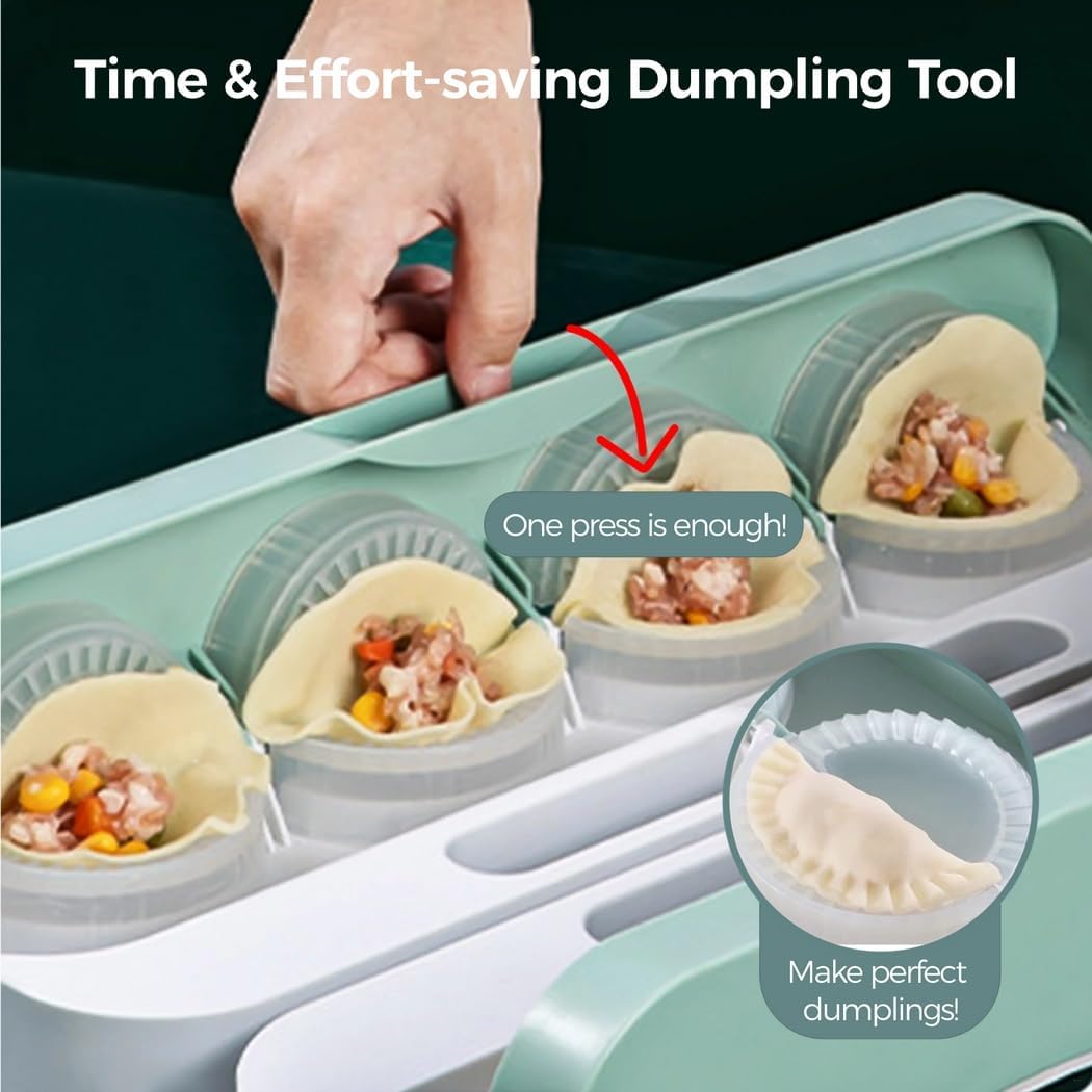 For Pierogi, Wonton, Potsticker, 8-Slot Dumpling Maker, Food-Safe Pp Manual Pressing Dumpling Mold, Double-Sided Efficient Dumpling Press Machine With Handle Plus Spray Bottle