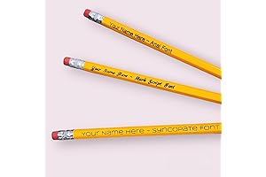 12 Personalized Engraved #2 Yellow Sharpened Pencils: Name Customization for Back to...