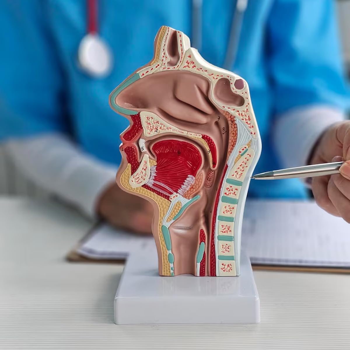 Modèle Anatomique De Cavité Nasale Humaine Gorge 1:1 Taille Réelle Pharynx Larynx Modèle D Anatomie Pour Enseignement En Classe De Science Modèle D Affichage Médical
