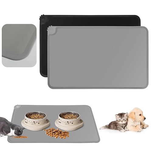 FHISKUNYU Pack de 2 Alfombras de Silicona para Perros y Gatos