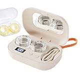 Ultrasonic Contact Lens Cleaner, Mini Electric Contact Lens Cleaner, Portable Travel Contacts Lenss Case Set, Daily Lenss Care Tools for Gym Offices Outdoor Hotel Sports Running Eye Care
