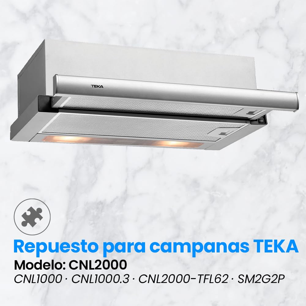 Anakel Home Filtro Metálico para Campana Extractora TEKA 18,8x50cm (2 uds.) CNL2000