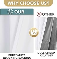 Vista 3 de H.VERSAILTEX Cortinas 100% opacas con aislamiento térmico, texturizadas, de lino, con bloqueo completo de calor y luz, para sala de estar