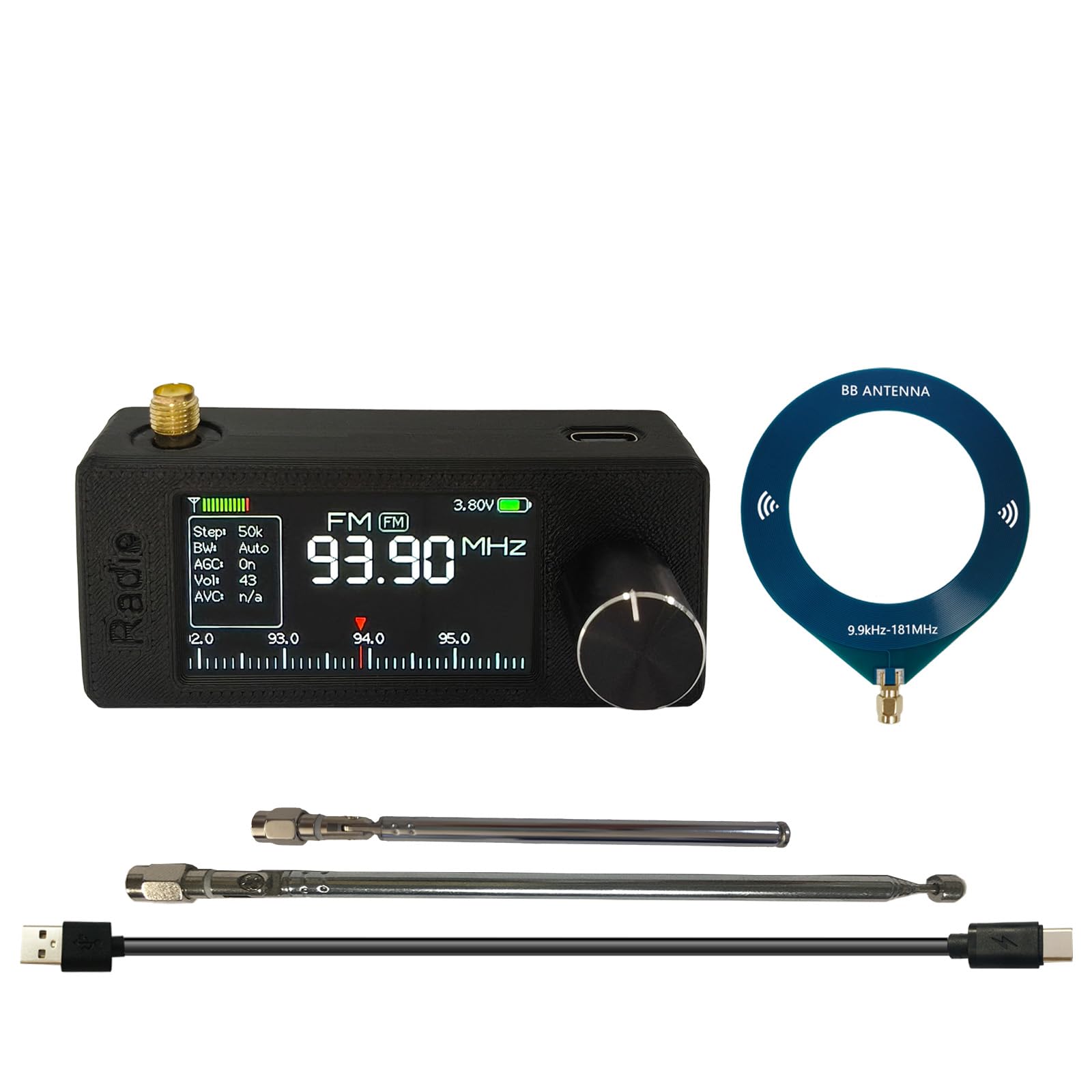 Upgraded SI4732 Mini Radio Receiver with IPS Color Screen, Portable AM FM Shortwave Radio with USB LSB Modes ESP32-S3 Hi-Z & Headphone Amplifier Long Battery Life Pocket Size-image-42